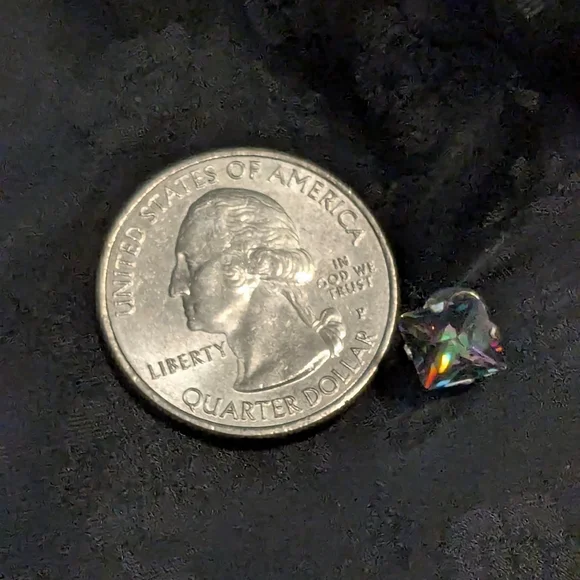 🆕 Simulated Mystic Topaz Earrings Memorizing CZ Stud Earrings Sterling Silver - Picture 10 of 13